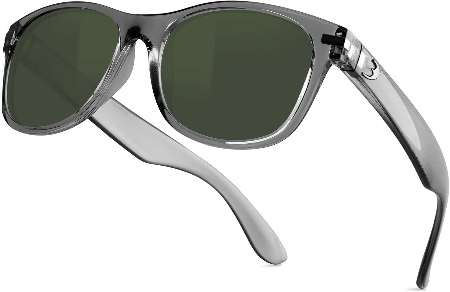 

Классические солнцезащитные очки Bnus итальянского производства с линзами Corning из настоящего стекла и возможностью поляризации B.N.U.S, B8132 Crystal Grey /G-15 Lens