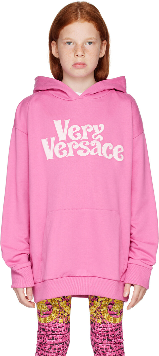

Детское розовое худи Very Versace, Розовый, Детское розовое худи Very Versace
