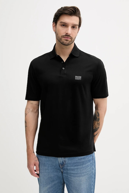 

Хлопковая поло Armani Exchange, черный