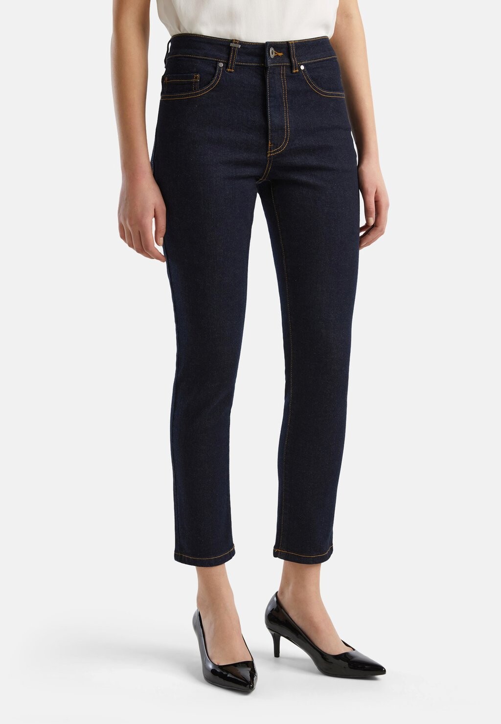 

Джинсы узкого кроя HIGH-WAISTED United Colors of Benetton, цвет blue