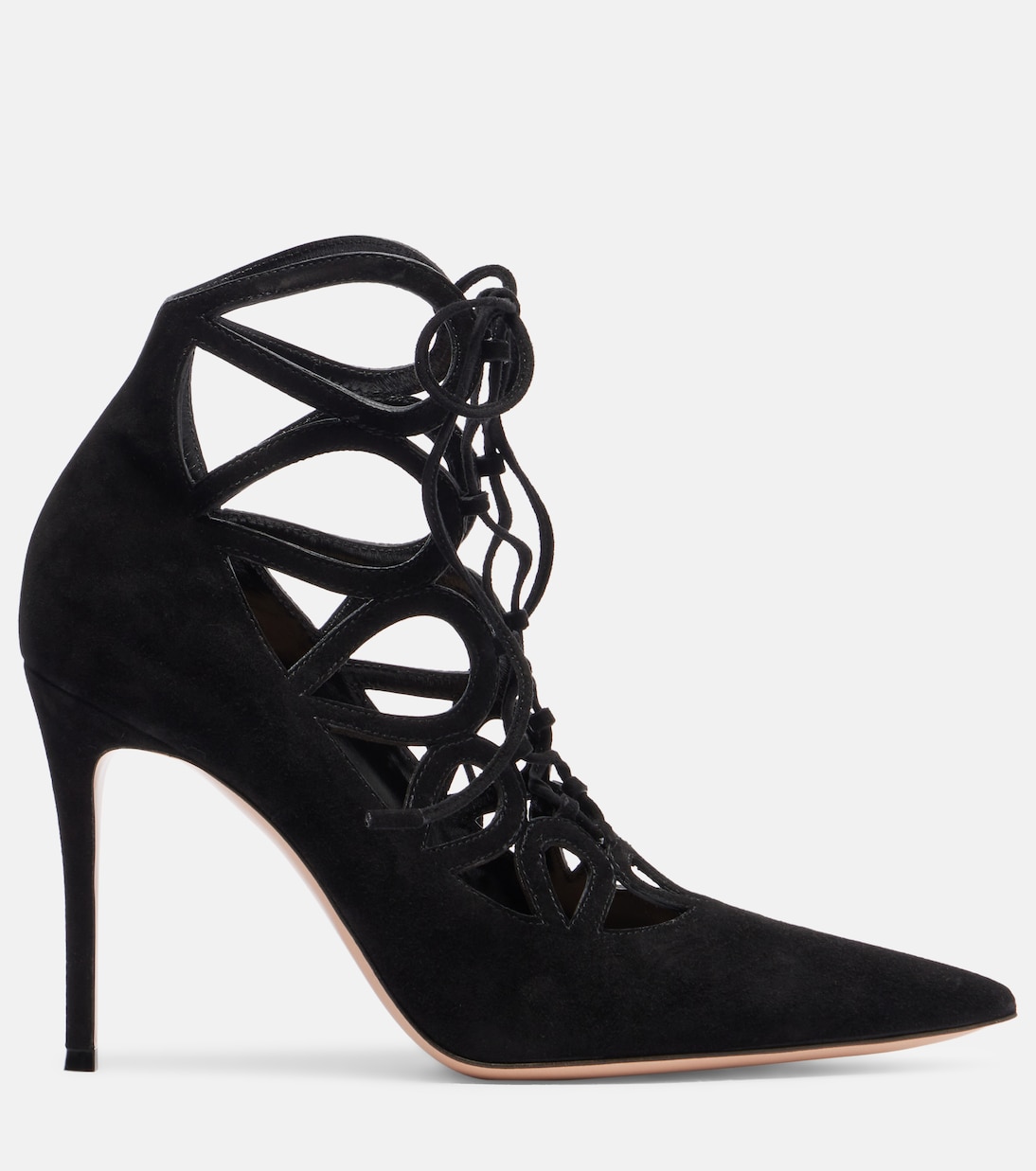 Замшевые туфли Elisa 95 на шнуровке Gianvito Rossi, черный — фото 4