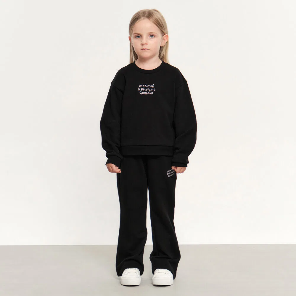 Детский укороченный спортивный костюм чёрный от Marithé Kids