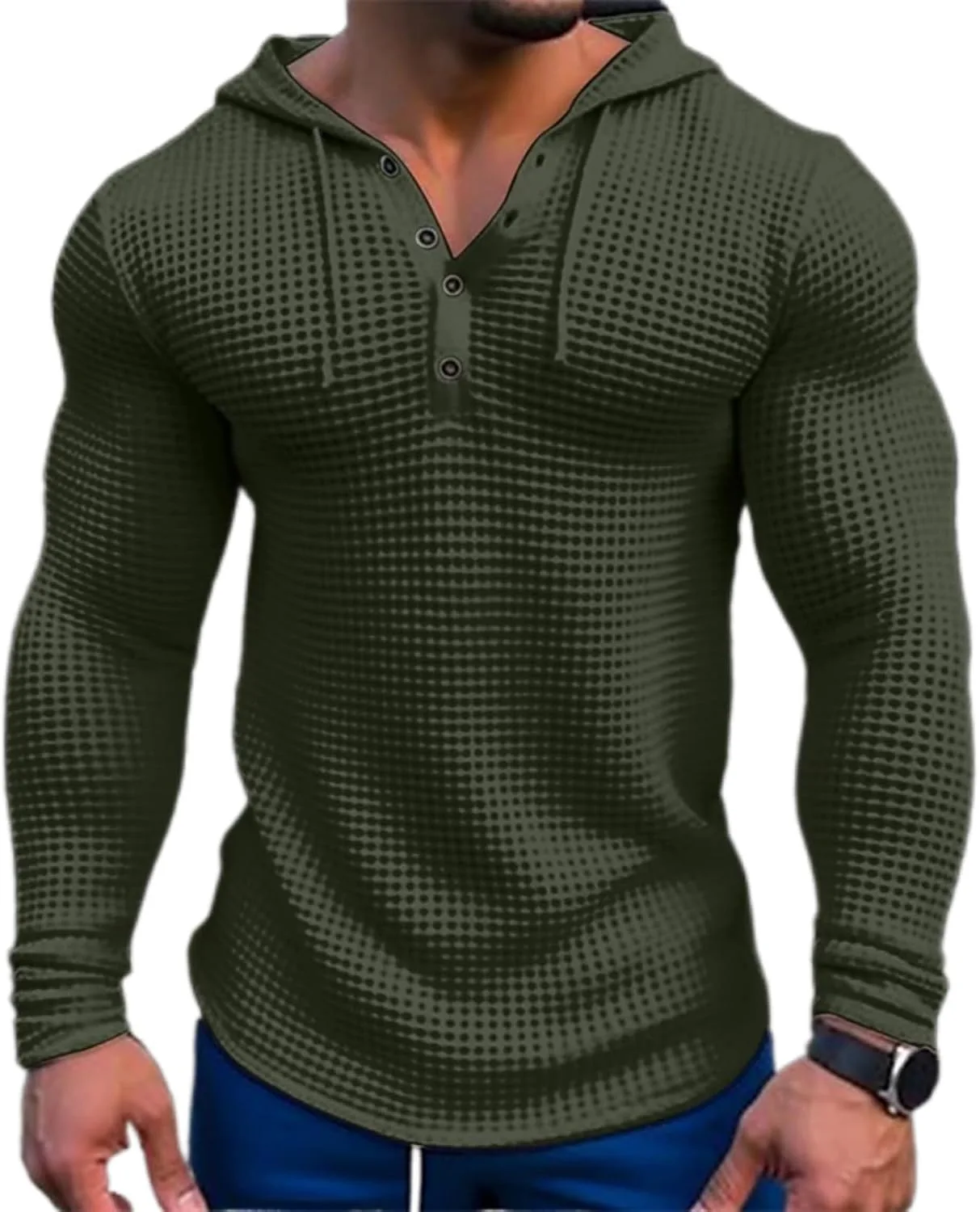 

Мужская спортивная толстовка с длинными рукавами waffle Asamqu