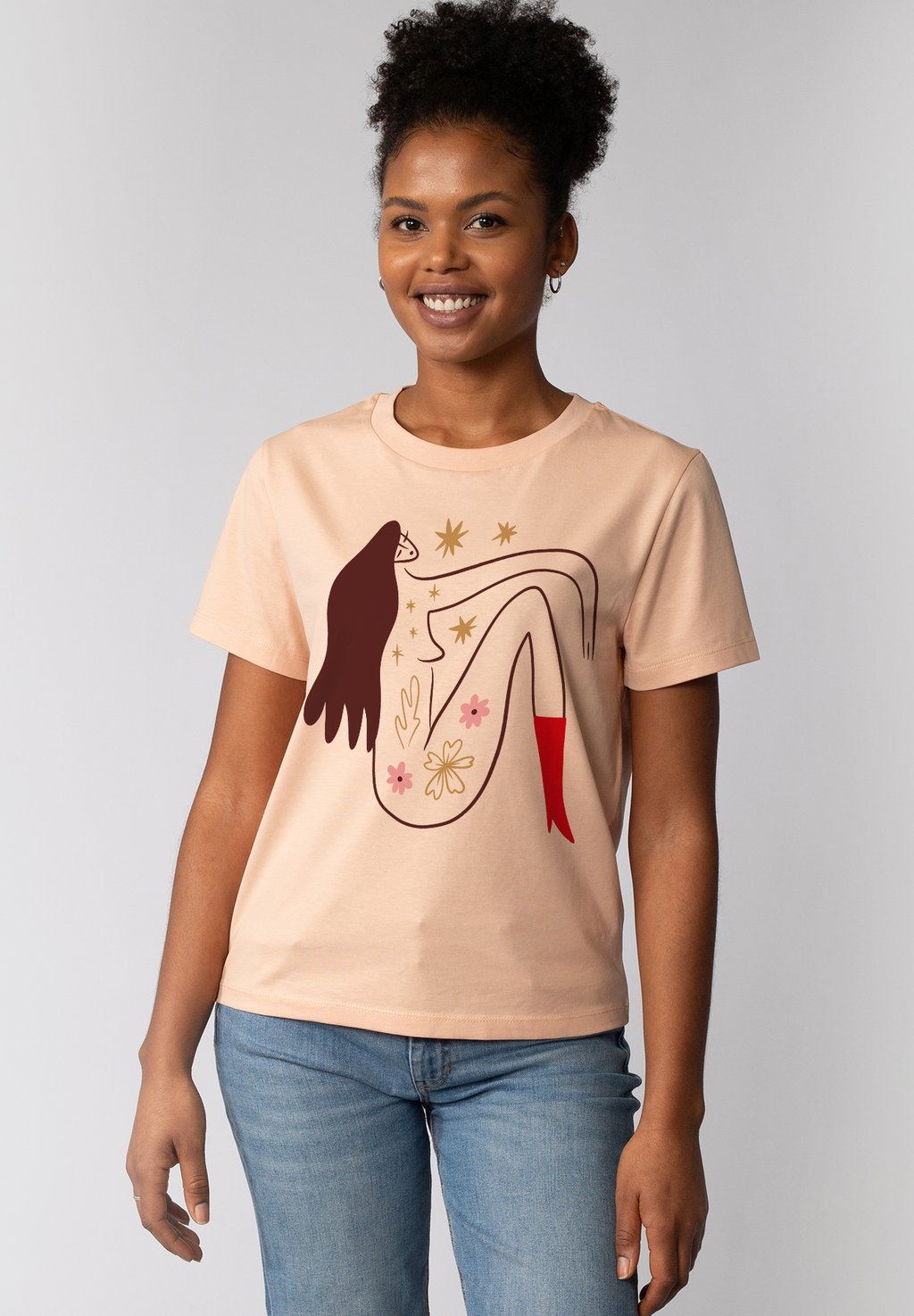 

Футболка с принтом LOVE AND FLEX watapparel, светло-розовый