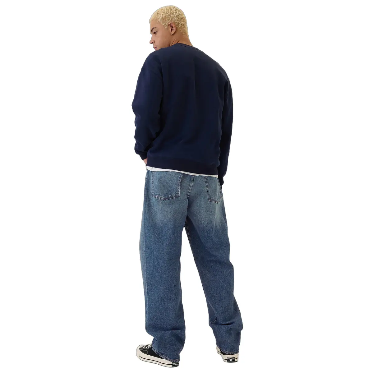 Американские винтажные потертые свободные стильные брюки US Version мужские GAP, Dark Color Washed — фото 2
