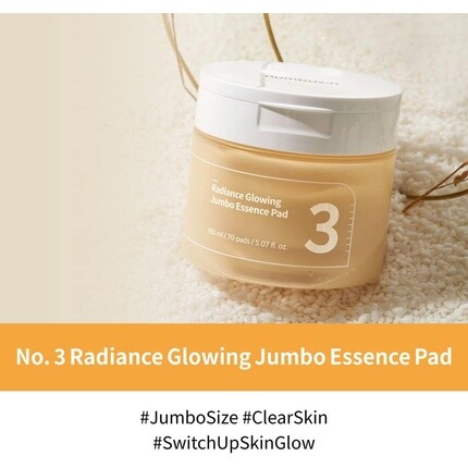 Эссенция Numbuzin — No.3 Radiance Glowing Jumbo Essence Pads веганские неотбеленные биоразлагаемые — фото 2