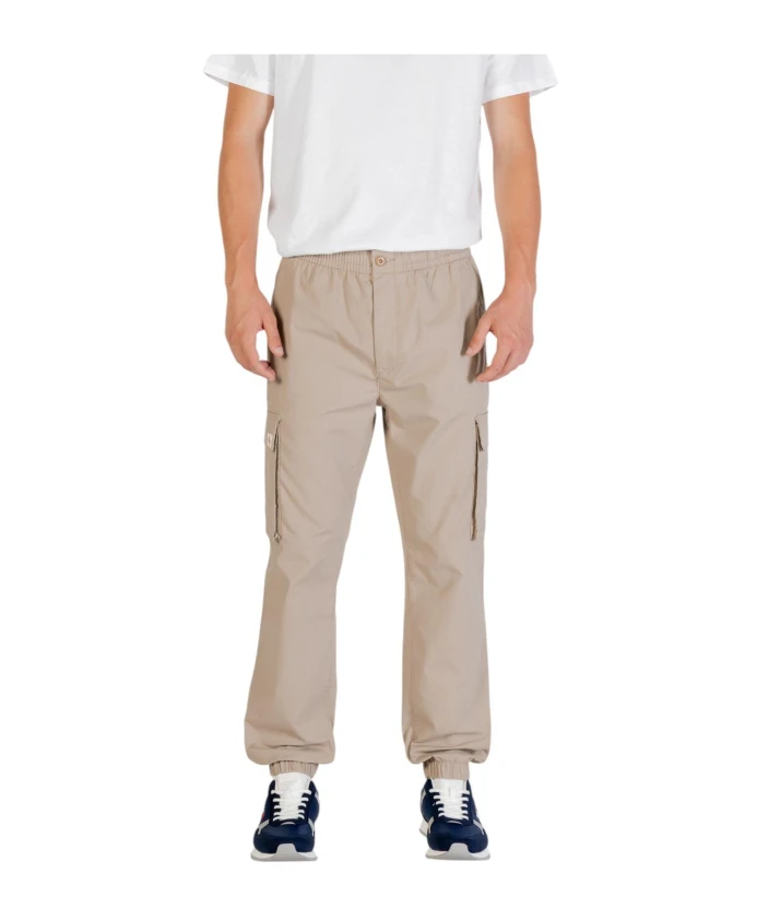 

Бежевые брюки на молнии и пуговицах, осенне-зимний сезон. Calvin Klein Jeans, бежевый