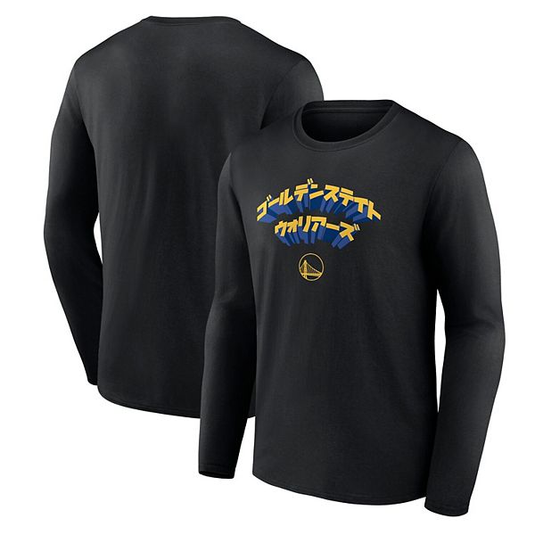 

Мужская черная футболка Golden State Warriors Japanese Heritage с длинным рукавом Unbranded