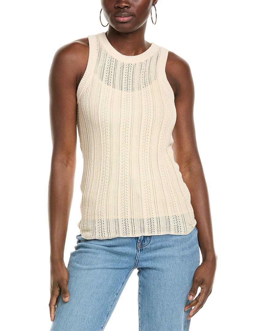 

Свитер-майка 7 For All Mankind с комбинированной вязкой, белый