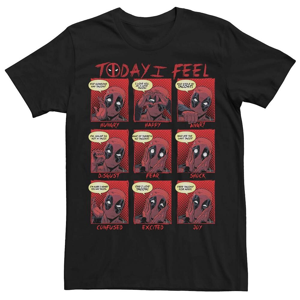 

Мужская футболка Marvel Deadpool Taco Emotions, черный