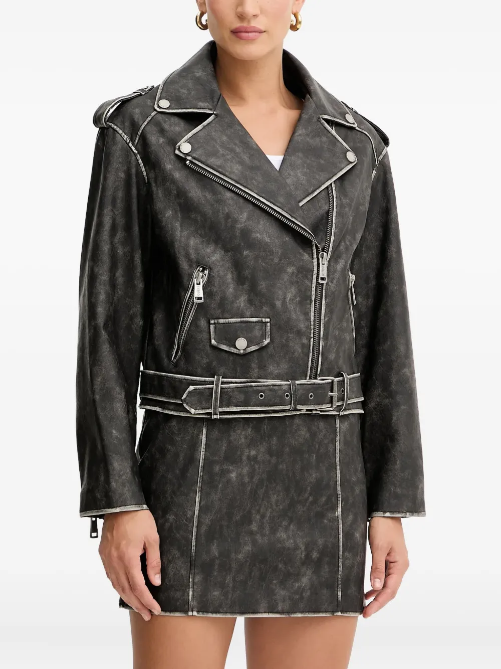 

Куртка на молнии с поясом Guess Usa, серый