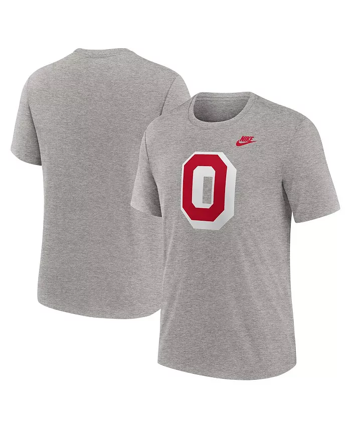 

Мужская футболка Ohio State Buckeyes Blitz Evergreen Legacy Primary Tri-Blend Nike, серый