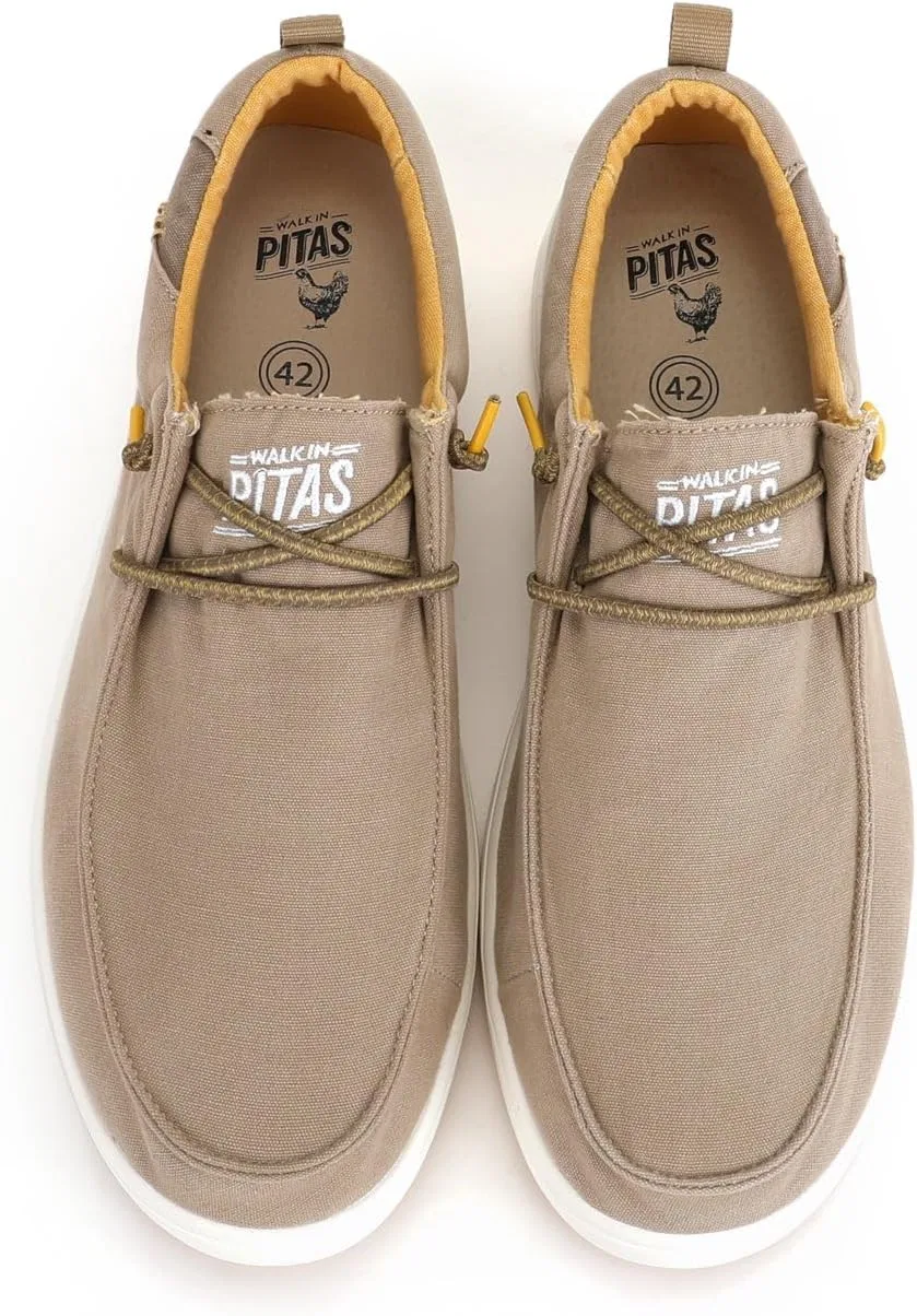 WALK IN PITAS Biarritz Мужские мокасины, плоские тапочки для мужчин, лоферы без шнурков, кроссовки, обувь без шнурков, повседневная обувь, обувь Walkinpitas, Beige — фото 4