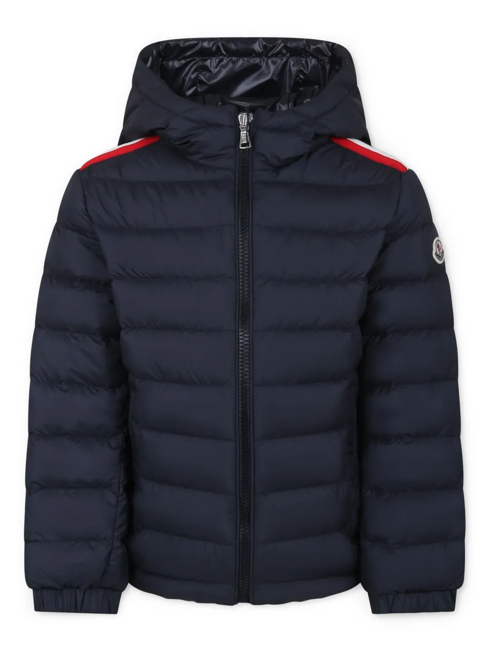 

Пуховик с нашивкой-логотипом Moncler Enfant, синий