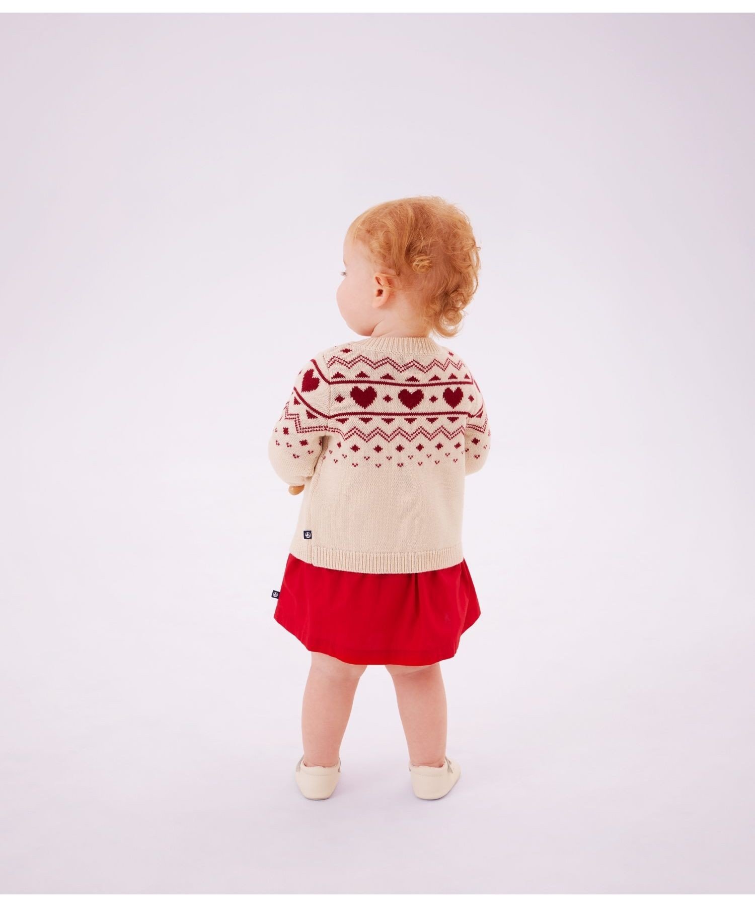 Кардиган PETIT BATEAU, Milky White/Red — фото 3