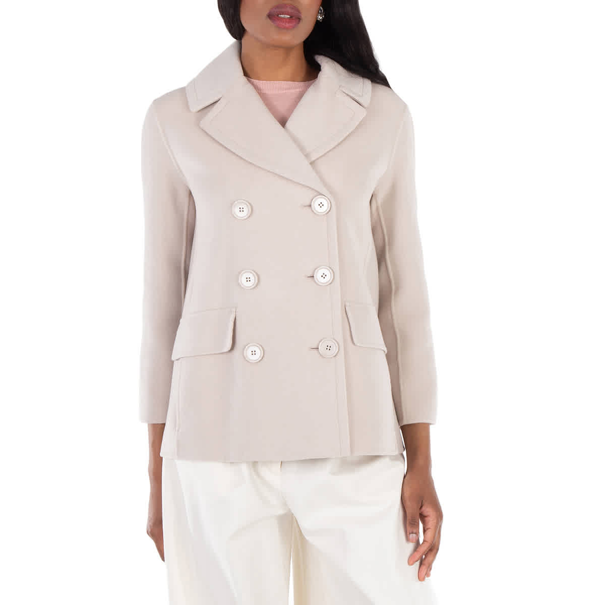 

Макс Мара Эфебо шерстяное пальто-бушлат Max Mara, Ecru