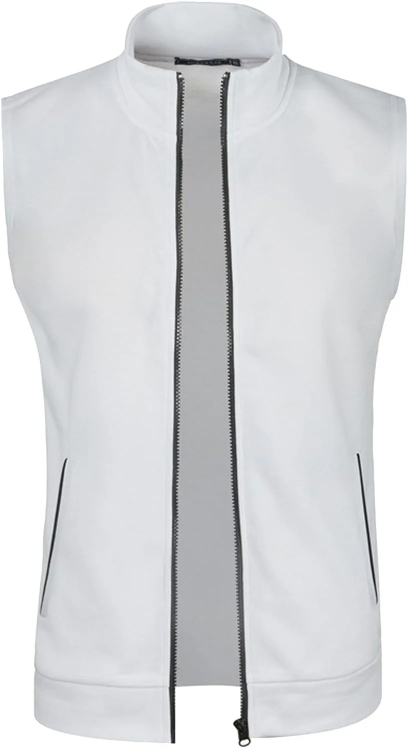 Мужские зимние пуховые жилеты, модные утепленные стеганые водонепроницаемые куртки, легкая рабочая одежда на молнии, пальто с высоким воротником Generic, белый