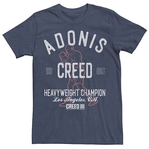 

Футболка с принтом Men's Creed III Adonis 1986 Heavyweight Champion Los Angeles CA Collegiate Licensed Character