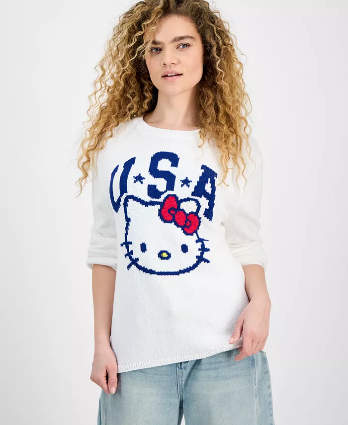 

Джемпер с принтом Hello Kitty USA для подростков Grayson Threads, The Label, белый