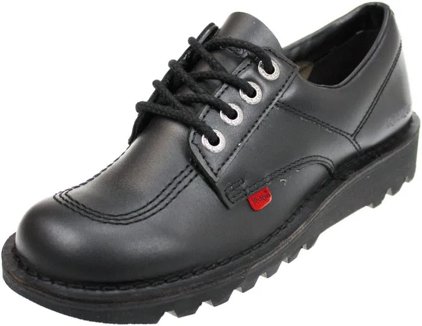 Детские кожаные школьные туфли Kickers Kick Lo Core, Black