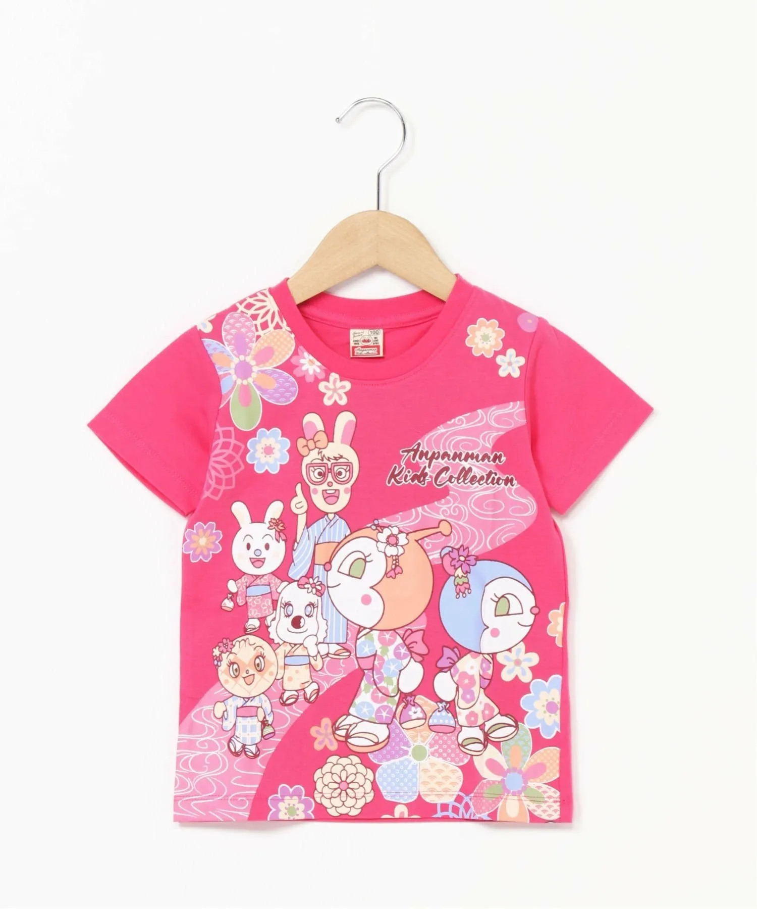 Футболка-юката с японским узором APKC/(K) для всех Anpanman Kids Collection, pink — фото 2