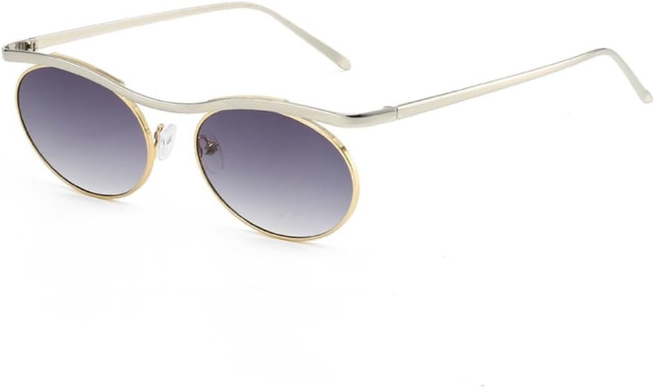 

Солнцезащитные очки UV400 с защитой от УФ-излучения - овальные, в стиле металлик-панк, с градиентным переходом цвета, подходят для женщин и мужчин, для бега и занятий спортом на открытом воздухе UYPTK, Silver Gray Gradient