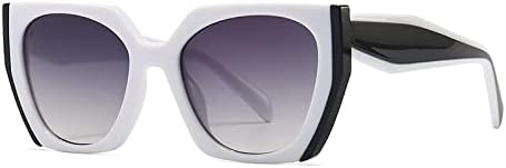 

Солнцезащитные очки неправильной квадратной формы для женщин и мужчин, в стиле ретро и модерн, «кошачий глаз», модные женские солнцезащитные очки MTZJH, White Black Grey