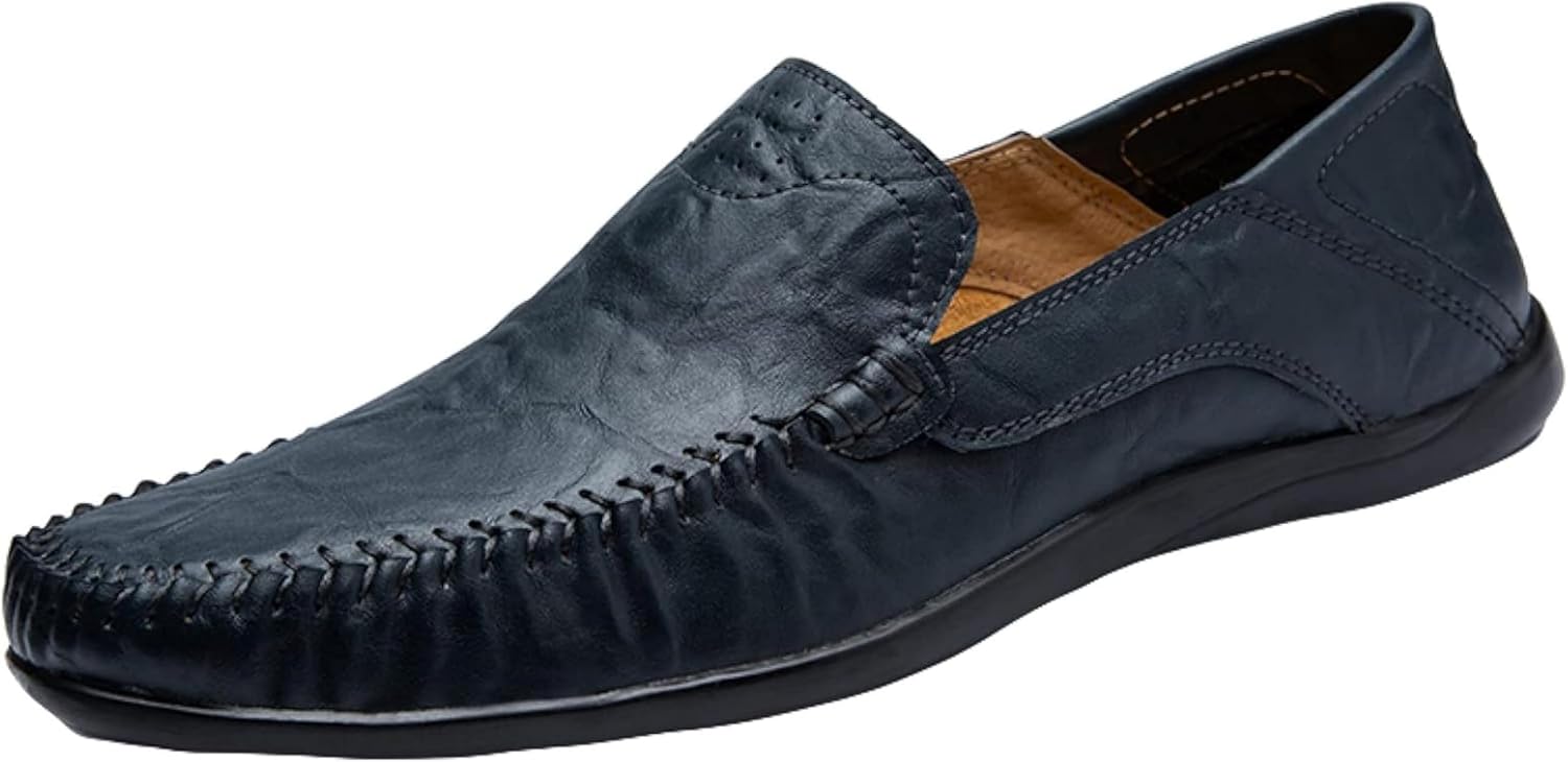 

Мужские мягкие лоферы OXCOWNIU, повседневные плоские туфли, мокасины, летние мужские туфли на плоской подошве, темно-синий