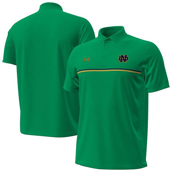 

Мужская зеленая футболка поло notre dame fighting irish performance drive chest stripe Under Armour