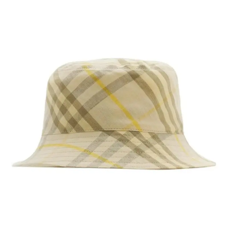 

Burberry Клетчатая льняная шляпа-ведро, Wheat