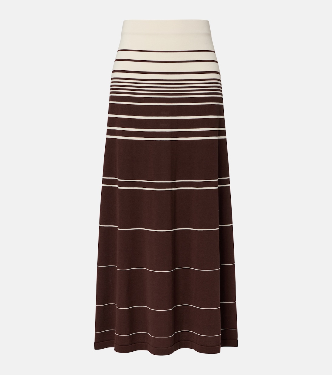 

Полосатая макси-юбка из хлопковой смеси Accordion Faithfull, Accordion Stripe Brown Beige