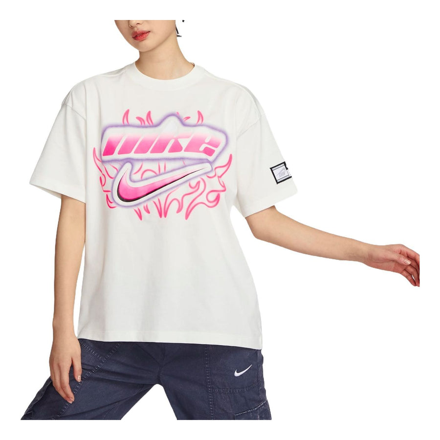 

Футболка (WMNS) Nike Sportswear Oversized T-shirt Asia Sizing 'Sail', бежевый