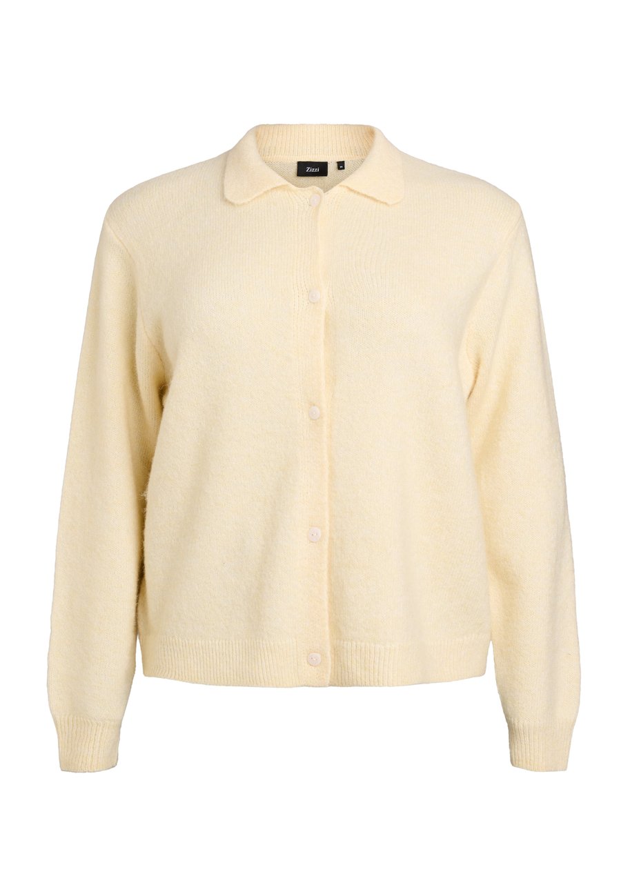 

Кардиган Zizzi MIT KRAGEN UND KNÖPFEN, Anise Flower Mel./Mottled Light Yellow