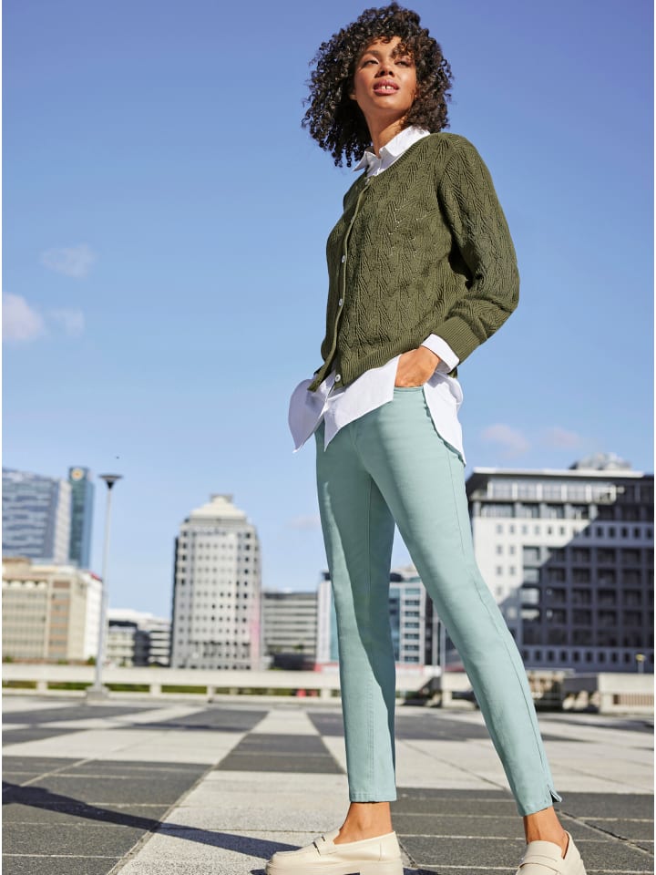 

WITT WEIDEN Ажурный кардиган оливкового цвета