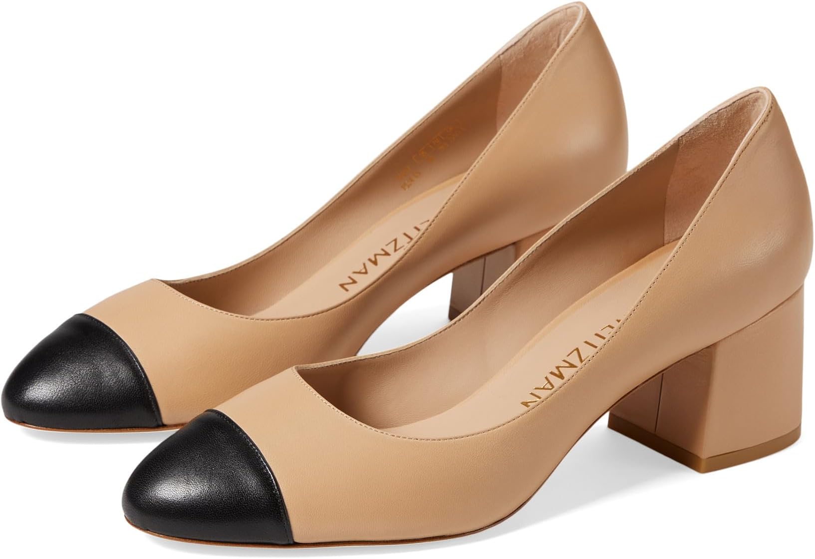 Туфли Stuart Weitzman Flareblock 60 Pump, цвет Adobe/Black