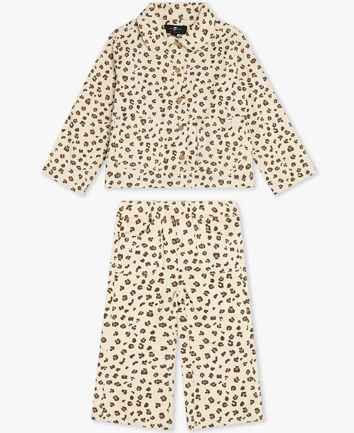 

Детский комплект для девочек: куртка и штаны 7 For All Mankind, загар/бежевый