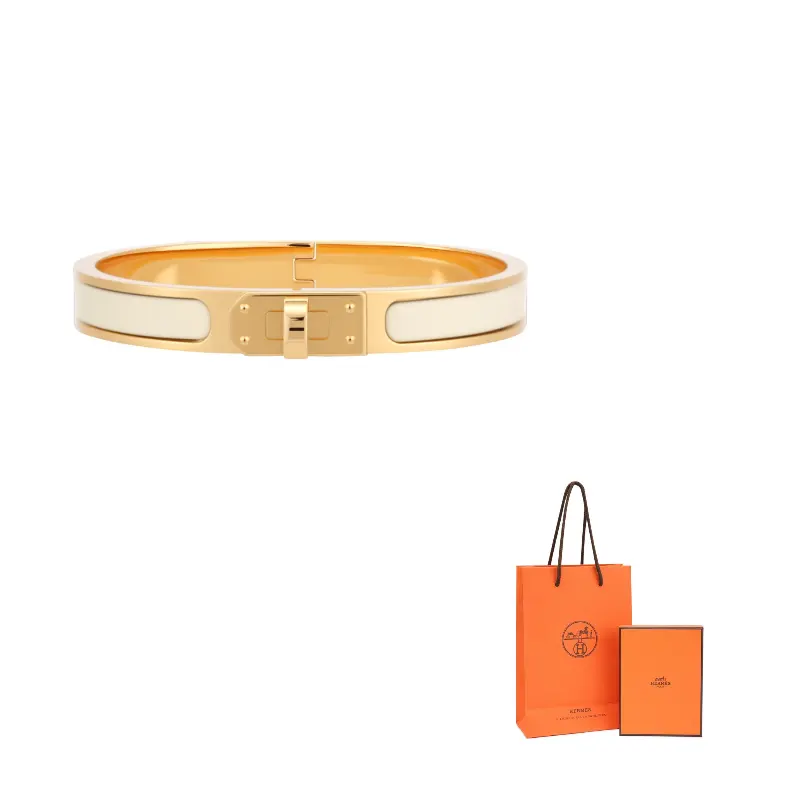 

Мини-браслеты Clic Kelly с эмалью и золотым покрытием, женские, золотые HERMES, золотой