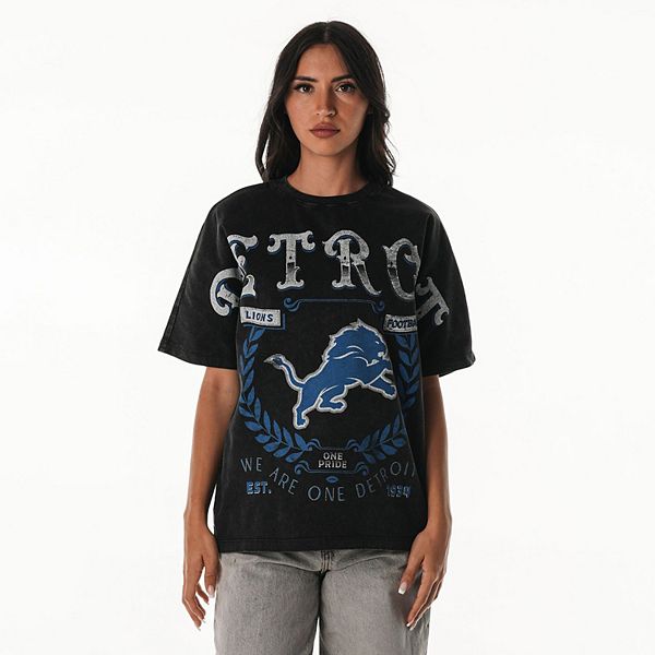 

Женская черная футболка dolman с принтом detroit lions oversized laurel The Wild Collective, Черный, Женская черная футболка dolman с принтом detroit lions oversized laurel The Wild Collective