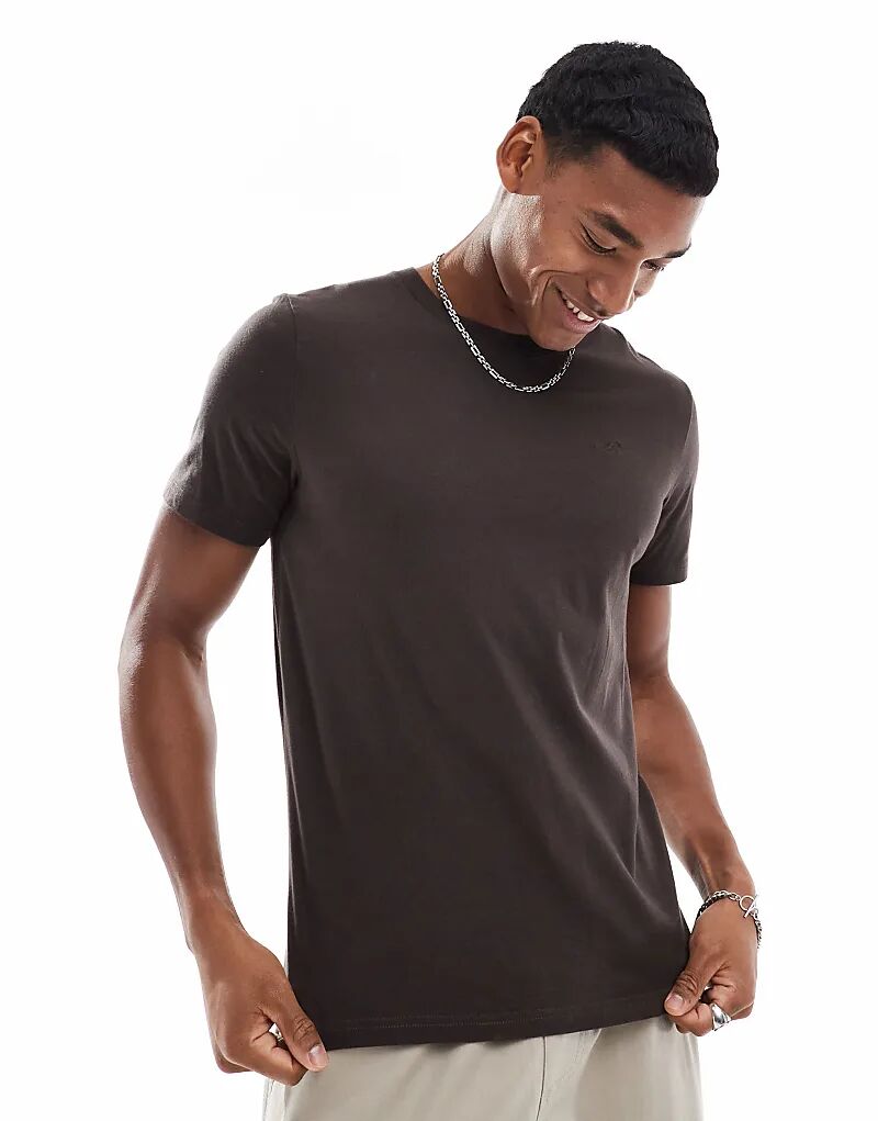 

Футболка с логотипом icon шоколадно-коричневого цвета Hollister