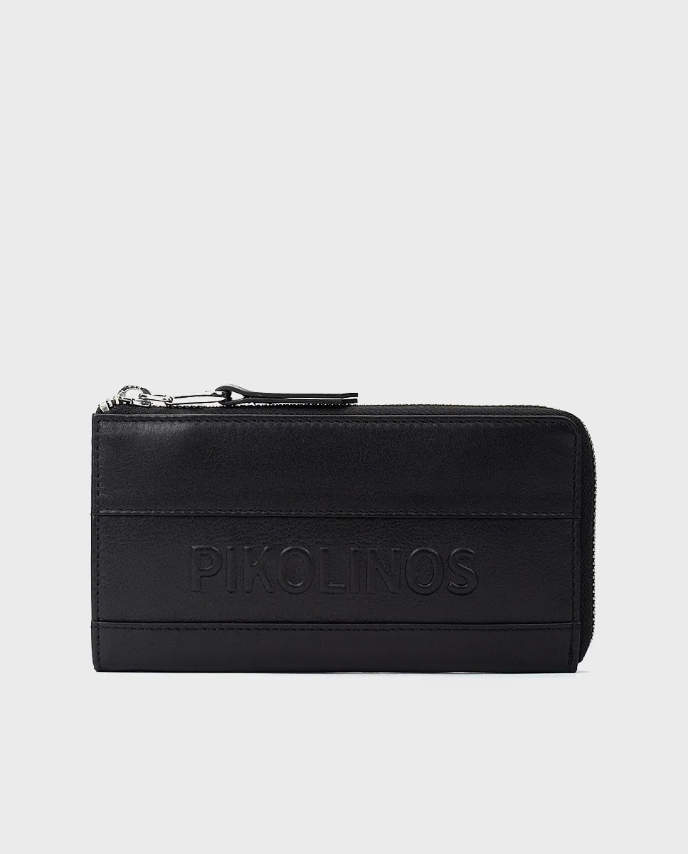 

Женский кожаный кошелек с застежкой-молнией Pikolinos, черный