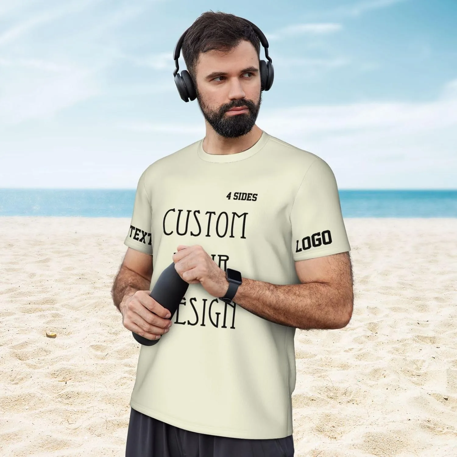 Футболка Custom для мужчин с принтом на все стороны — фото 3