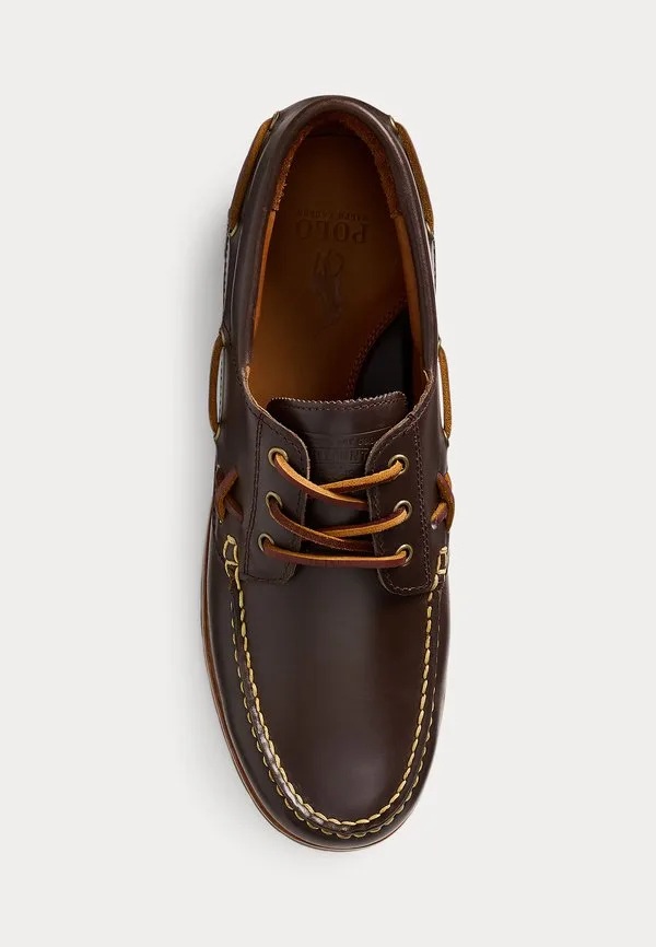 Кожаные лодочные туфли ranger Polo Ralph Lauren, Dark Brown — фото 4