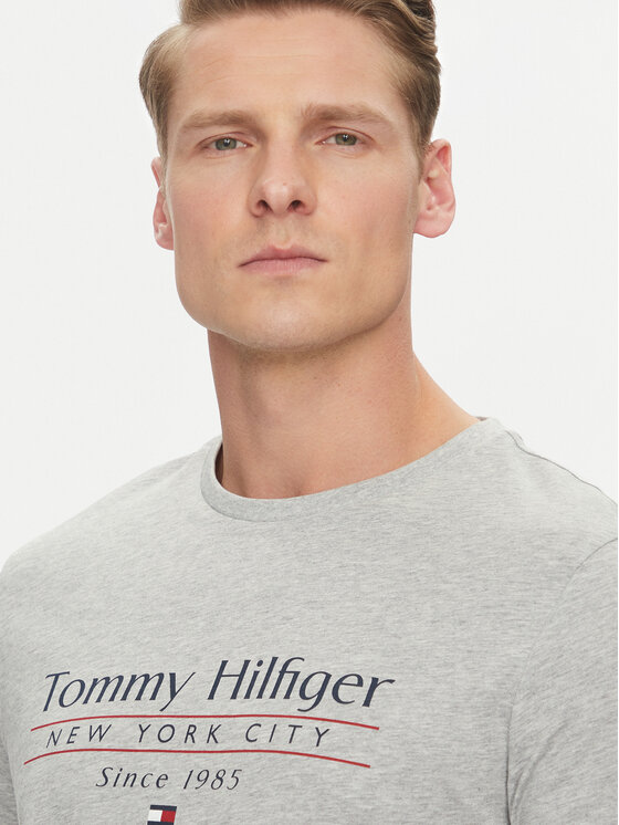 Футболка обычного кроя Center Stack MW0MW38621 Tommy Hilfiger, серый — фото 4