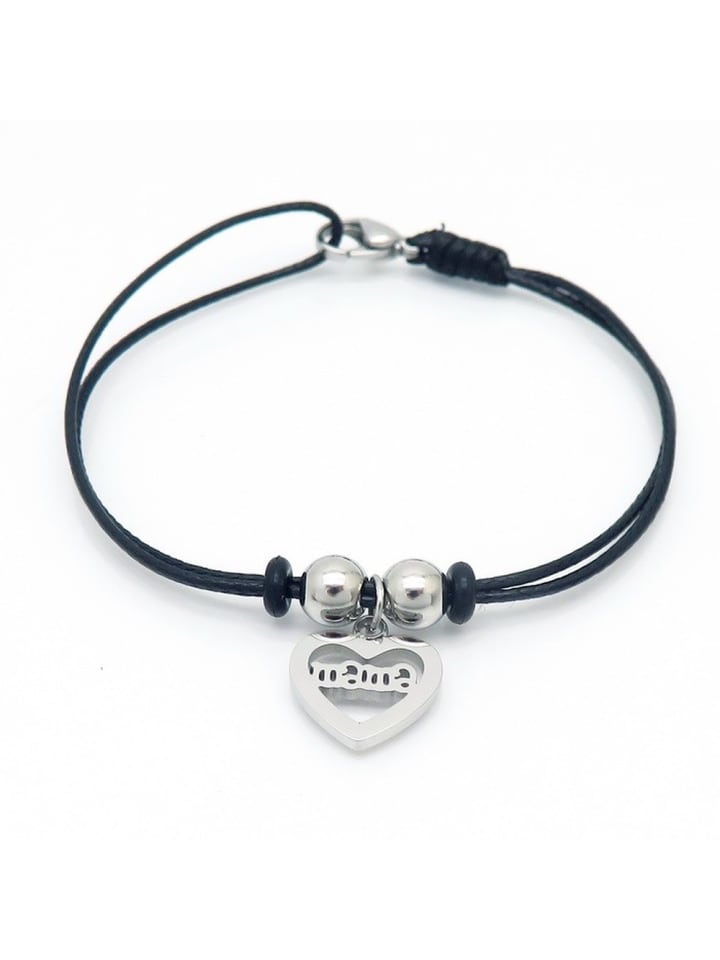 

Bungsa Текстильный браслет серебристого и черного цвета