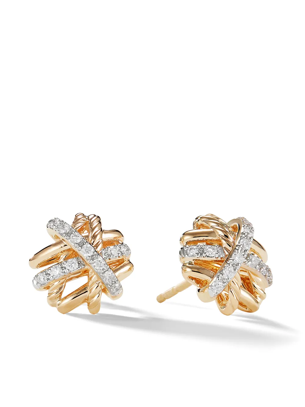 

Серьги-гвоздики Crossover X из желтого золота с бриллиантами (11 мм) David Yurman, золотой