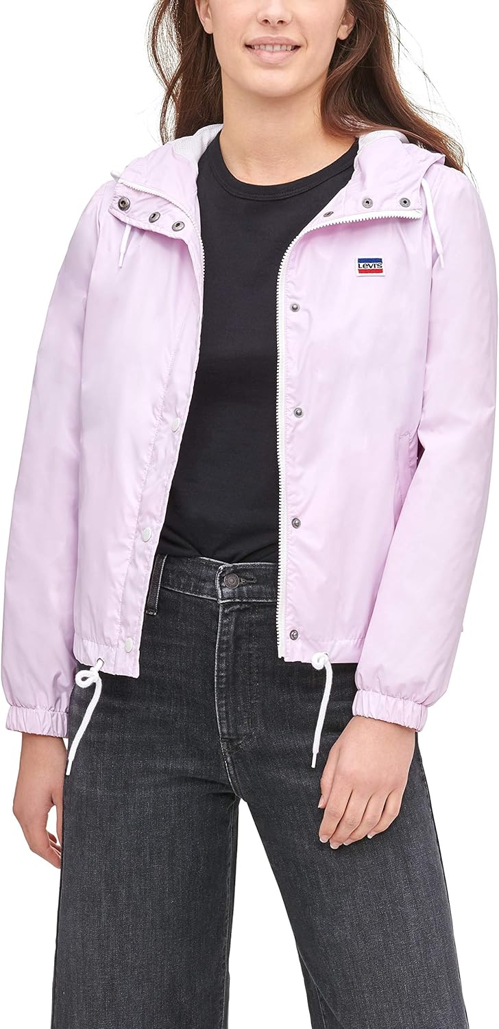 

Женская куртка-ветровка Levi's в стиле ретро с капюшоном (стандартные и большие размеры), Baby Pink