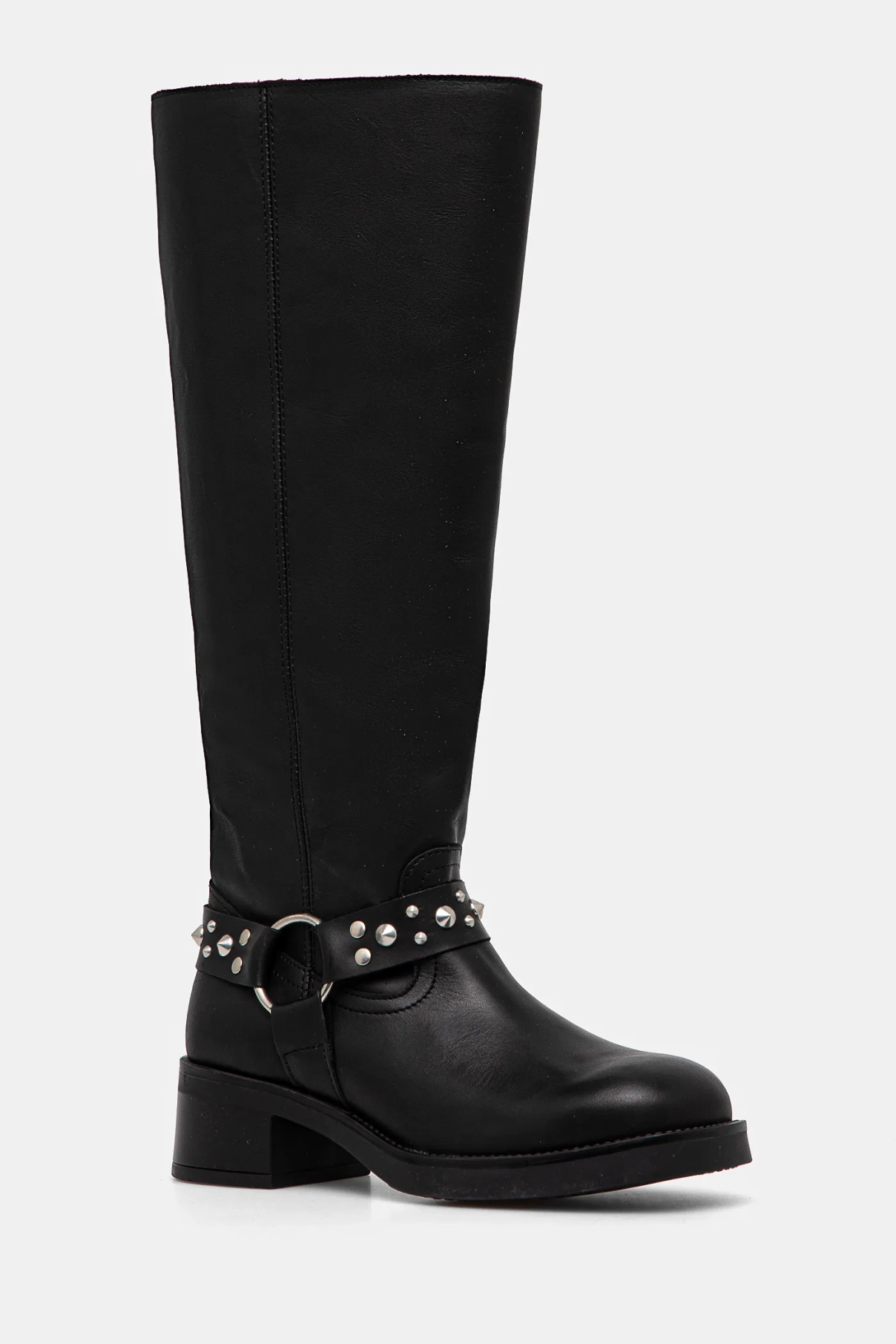 Женские сапоги Steve Madden Brenna из кожи с заклепками, черный