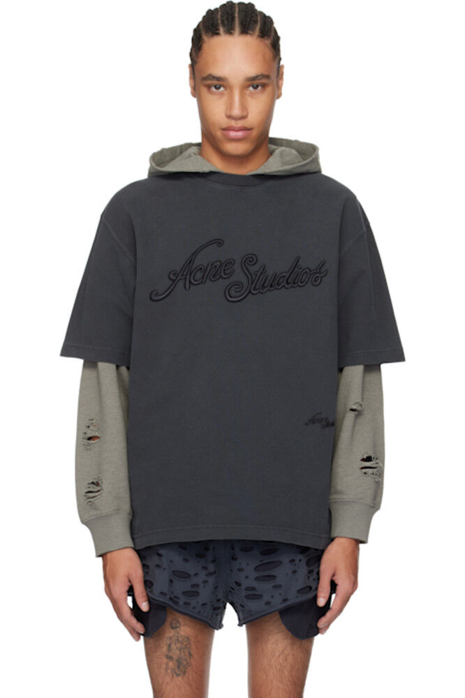 

Черная футболка свободного кроя с логотипом Acne Studios