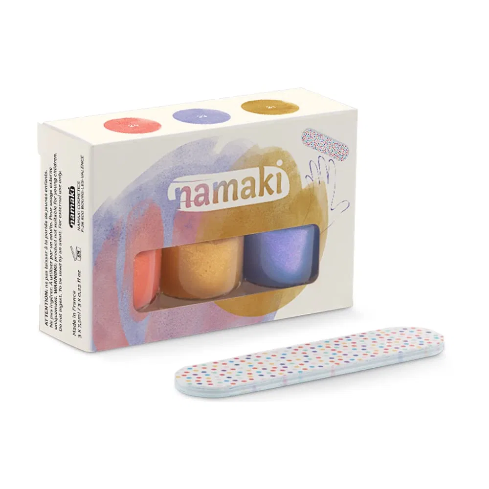 Набор органических детских лаков для ногтей Namaki Sunset, 3 цвета по 7.5 мл Namaki