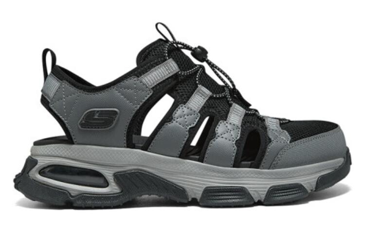 МУЖСКИЕ пляжные сандалии для отдыха на природе, мужские серые/черные Skechers — фото 2